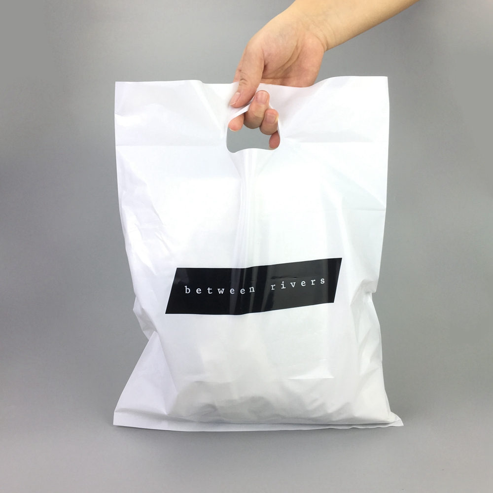 Custom printed logo Die Cut plastic bag with own logo-30cm x 40cm